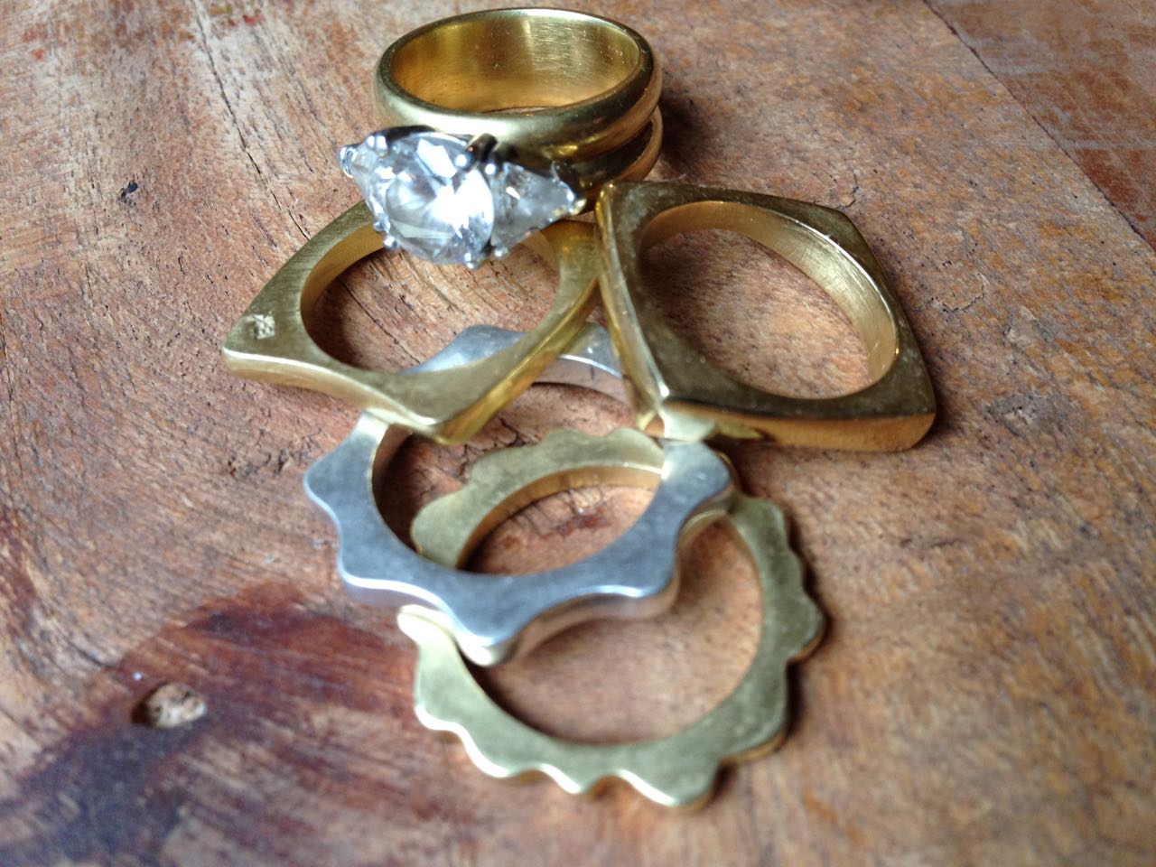 A selection of custom designed rings produced for clients by Darlene.