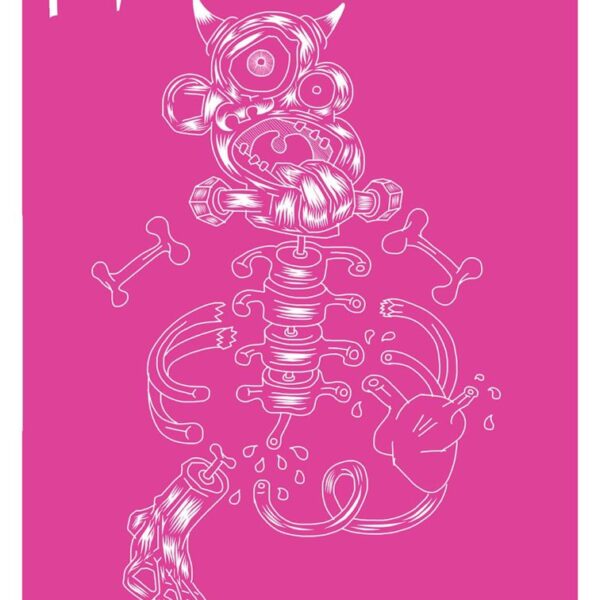 The Frailty of Human Intellect Under Siege (Pink). Screenprint by Elliott Earls