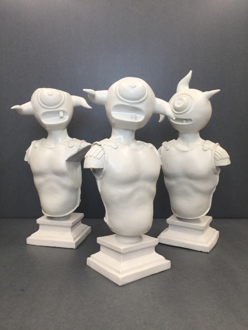 Porcelain figures from "Elegy for The Collapse of The Empire." 
By Elliott Earls
Edition of 20
Porcelain
10.5"(t)x5.5"(w)x4"(d)
2011.