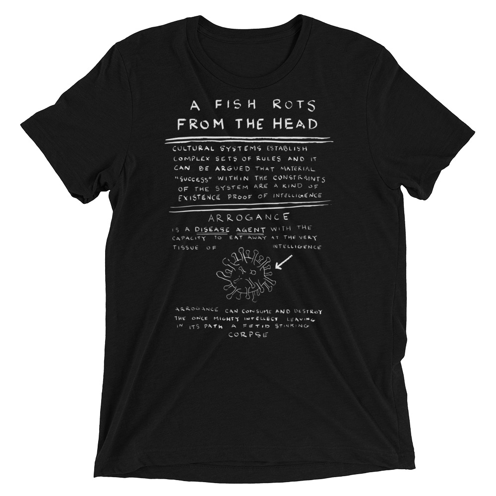 Episode 71 "Arrogance (The Disease Of Dragon Energy) | A Fish Rots From The Head | Shots Fired " Chalk Board Style T-shirt