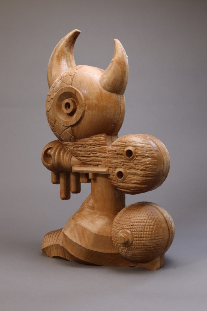 "Individuation And The Rejection of Fear (Artifact #6)" 
10"h x 8"w x 3.5”d
Each figurine is individually machined from 2 billets of maple • Edition of 12.
Signed and Numbered by the Artist. Released June 1, 2020.