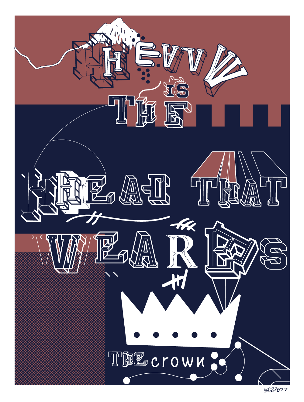 "Heavy Is The Head That Wears The Crown 002" By Elliott Earls
22 x 30″
Two Spot Colors – Edition of 20
Printed on Rives BFK 250gsm. Heavy Weight 100% Cotton Paper with a Straight Edge
Signed & numbered by the Artist
Released January 13, 2020.