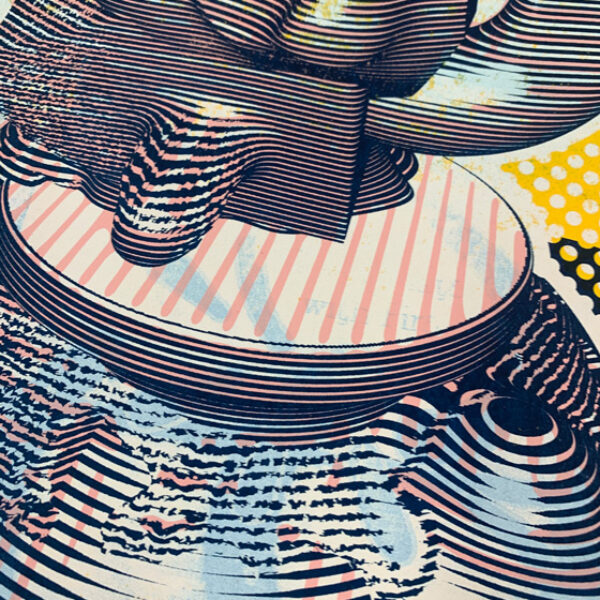 Detail View of "Achilles and Chiron" Hand Painted Print By Elliott Earls
27 x 41″
6 total colors - 4 Hand-Pulled Spot Colors + 2 hand Painted.
Edition of 15
Signed & numbered by the Artist
Released March 29, 2021. Noon EST Public Release
Hand-Pulled Screenprint.