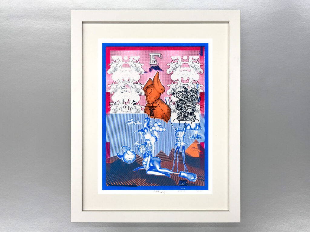 “Untitled in Blue and Orange” in Archival White Frame