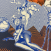 Detail view of “Untitled in Blue and Orange” By Elliott Earls  8.25 x 11.25 ″ 4 Spot Colors  Timed Edition (available for 24 hours only) Available from April 20, 2022 at 12:00 PM  at 12:00 PM to April 21, 2022 at 12:00 PM  Rives BFK 100% Cotton Paper with a Deckle Edge  Signed & numbered by the Artist  Released April 20, 2022 at 12:00 PM  Hand-Pulled Screenprint