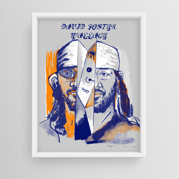 “Portrait of David Foster Wallace" By Elliott Earls 19.5" x 25.5" 3 Spot Colors Timed Edition (available for 24 hours only) Available from May, Wednesday, 2023 at 12:00PM to May, Wednesday, 2023 at 12:00PM to March 2, 2022 at 12:00 PM Canson Mi-Teintes 100% Cotton Paper Signed & numbered by the Artist Released May, 31, 2023 at 12:00PM Hand-Pulled Screenprint