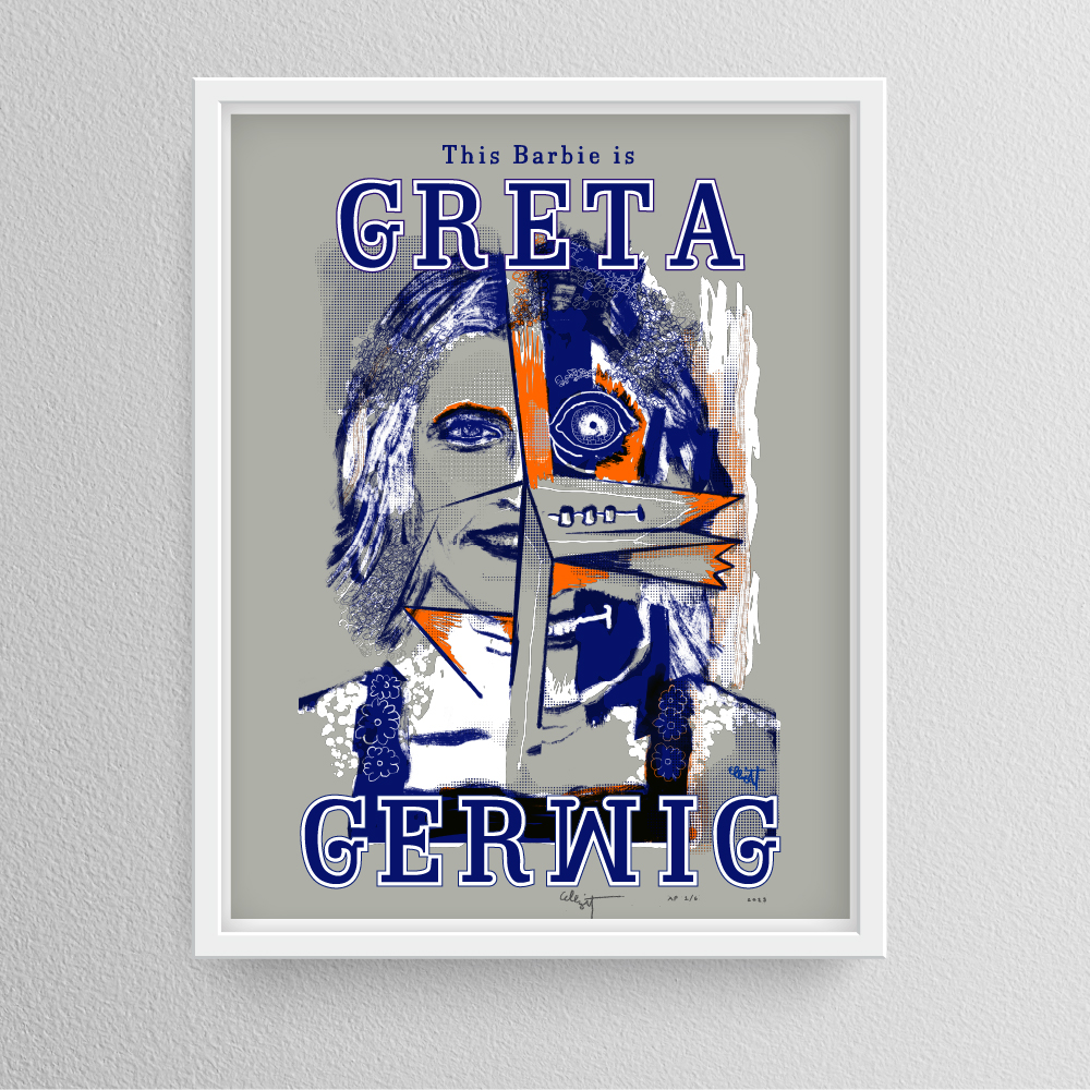 Framed “This Barbie is Greta Gerwig” By Elliott Earls 19.5" x 25.5" 3 Spot Colors Timed Edition (available for 24 hours only) Available from July, Wednesday, 2023 at 12:00PM to July, Wednesday, 2023 at 12:00PM to March 2, 2022 at 12:00 PM Canson Mi-Teintes 100% Cotton Paper Signed & numbered by the Artist Released July, 12, 2023 at 12:00PM Hand-Pulled Screenprint