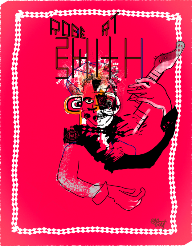 ""Portrait of Robert Smith" in Fluorescent Red"
By Elliott Earls
9” x 11"
4 Spot Colors
Timed Edition (available for 24 hours only)
Available from September, Monday, 2024 at 12:00PM to Tuesday 12:00PM
100% Cotton - Super Heavyweight Hand Made Paper With A Deckle Edge
Signed & numbered by the Artist
Hand-Pulled Screenprint
With Blind Embossed Elements 